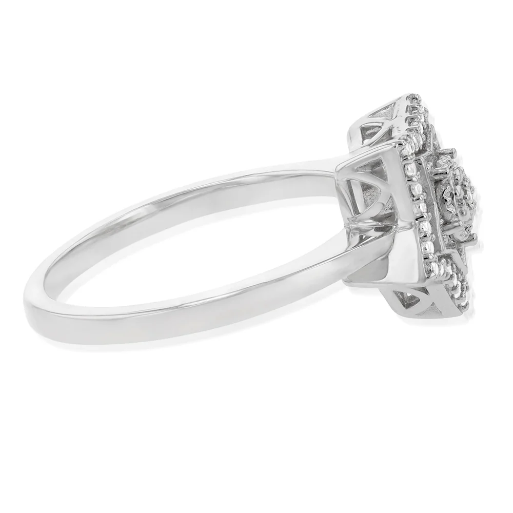 Sterling Silver With Diamond Star Shape Ring - Image 2