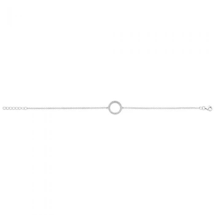 Sterling Silver Zirconia Circle of Life Bracelet - Image 2