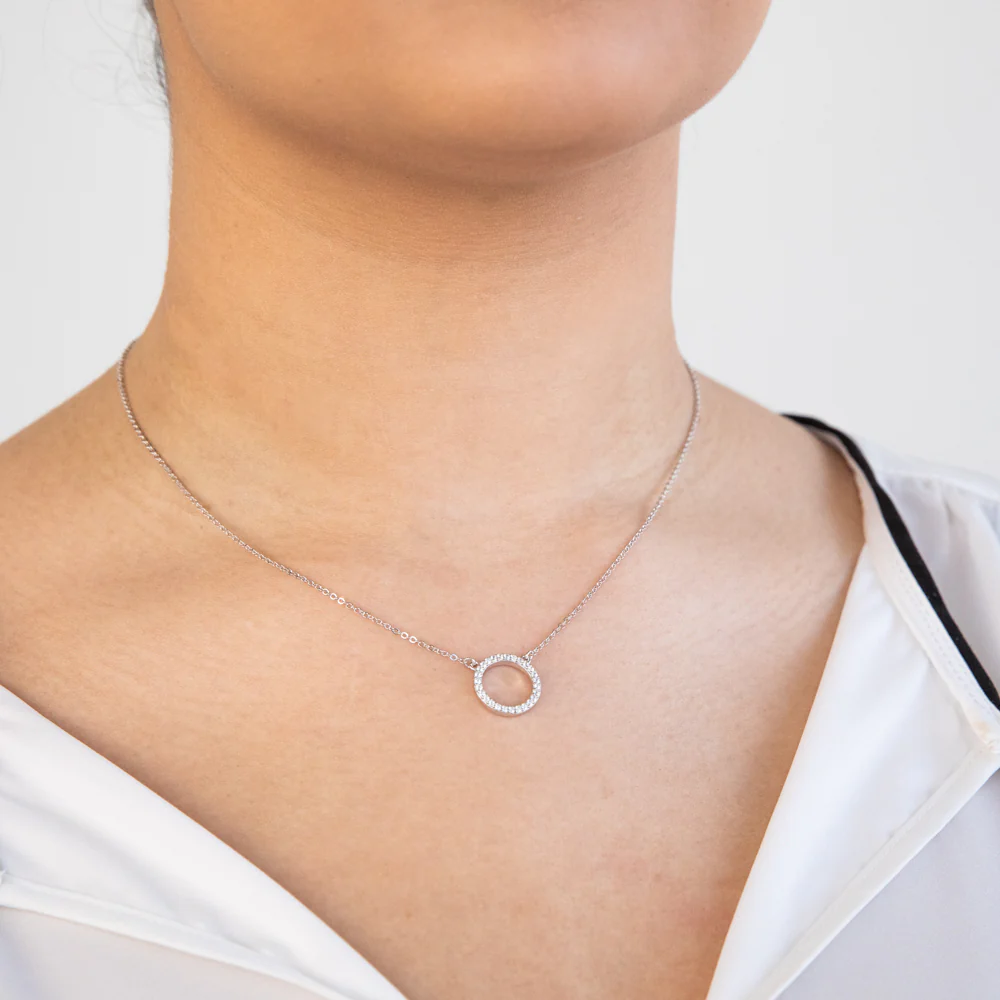 Sterling Silver Zirconia Circle of Life Pendant - Image 2