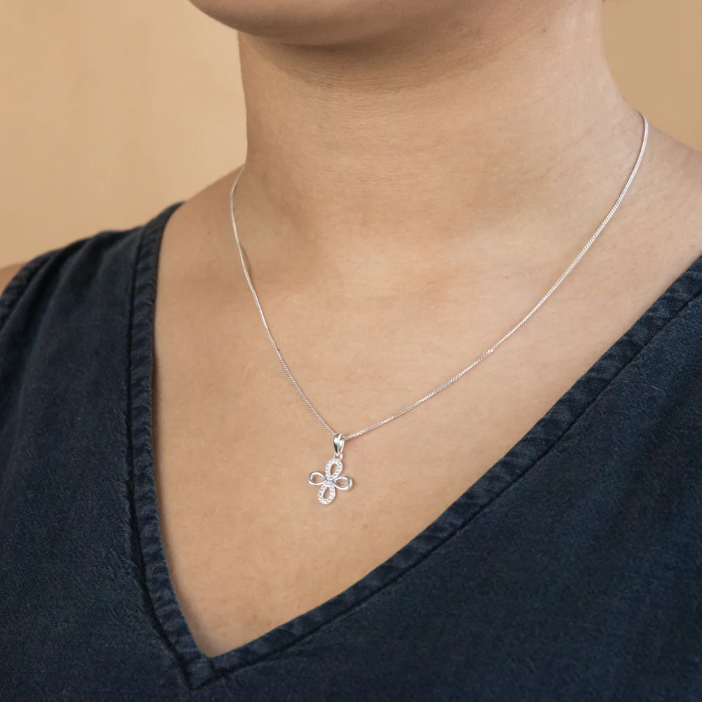 Sterling Silver Zirconia Fancy Pendant - Image 2