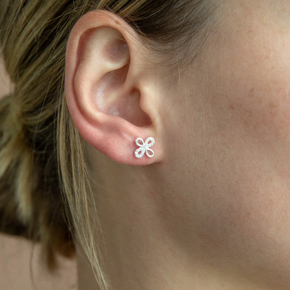Sterling Silver Zirconia Fancy Studs - Image 2