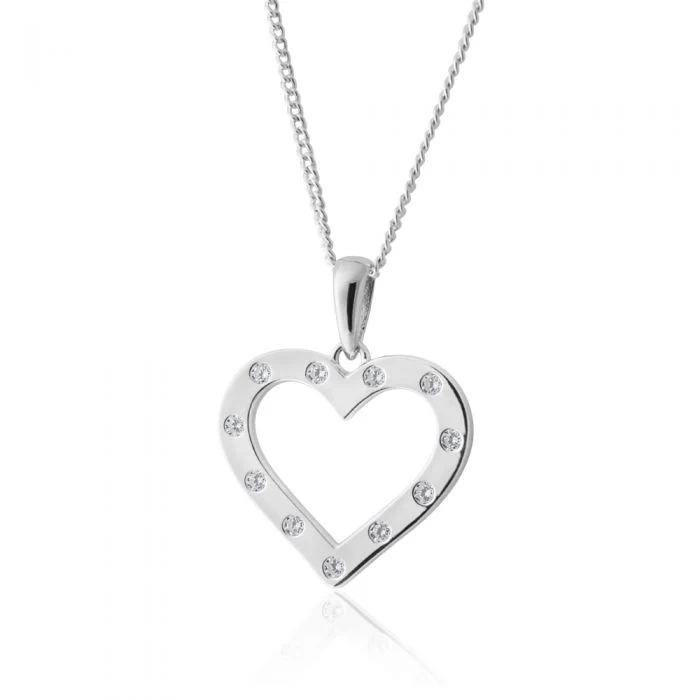 Sterling Silver Zirconia Heart Pendant - Image 2