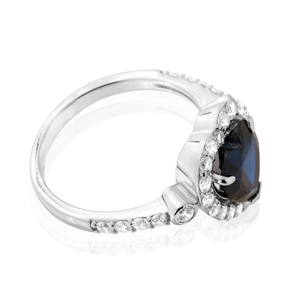 Sterling Silver Zirconia Heart Ring - Image 2