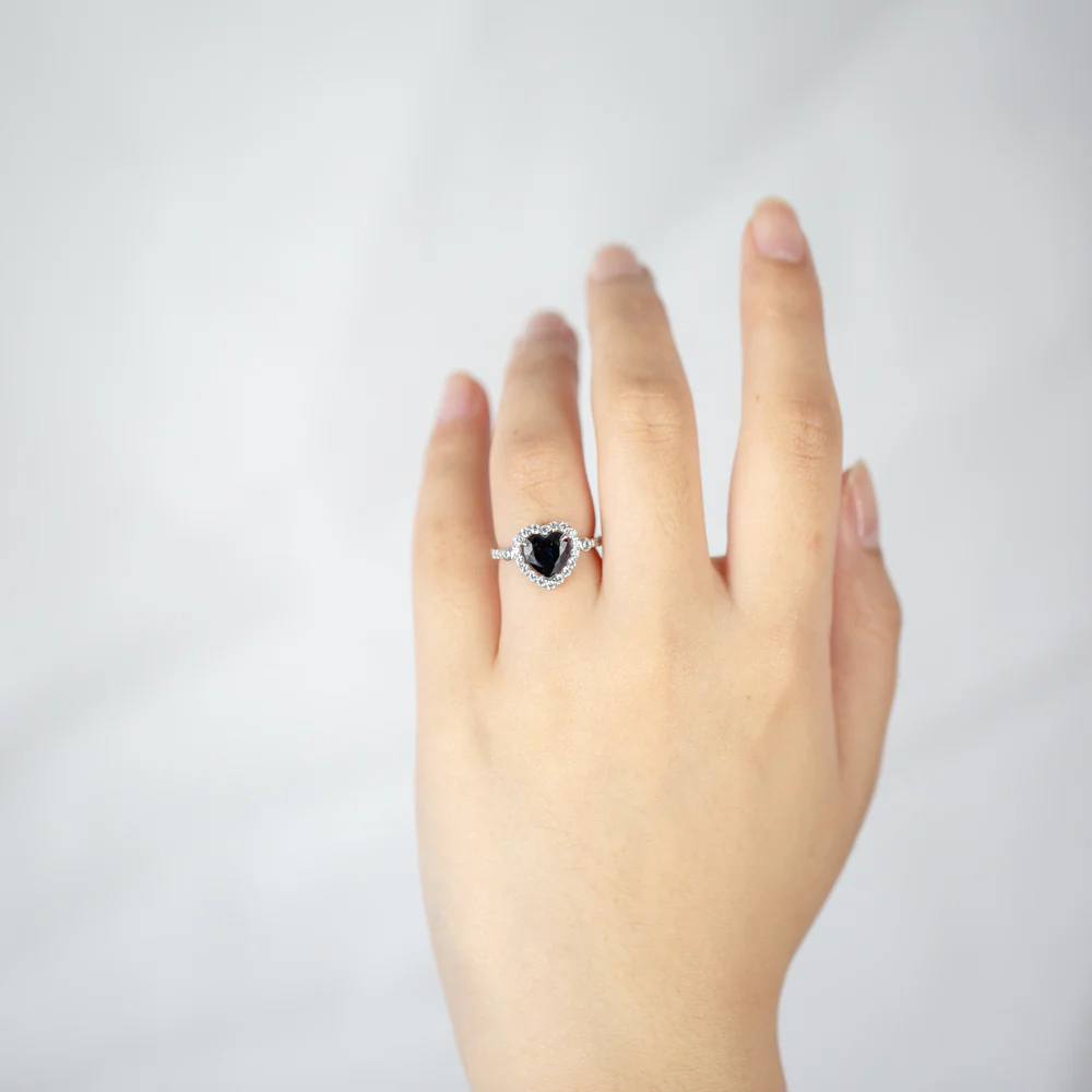 Sterling Silver Zirconia Heart Ring - Image 3