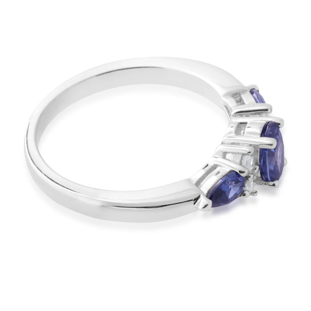 Sterling Silver Zirconia Oval and Pear Ring - Image 2