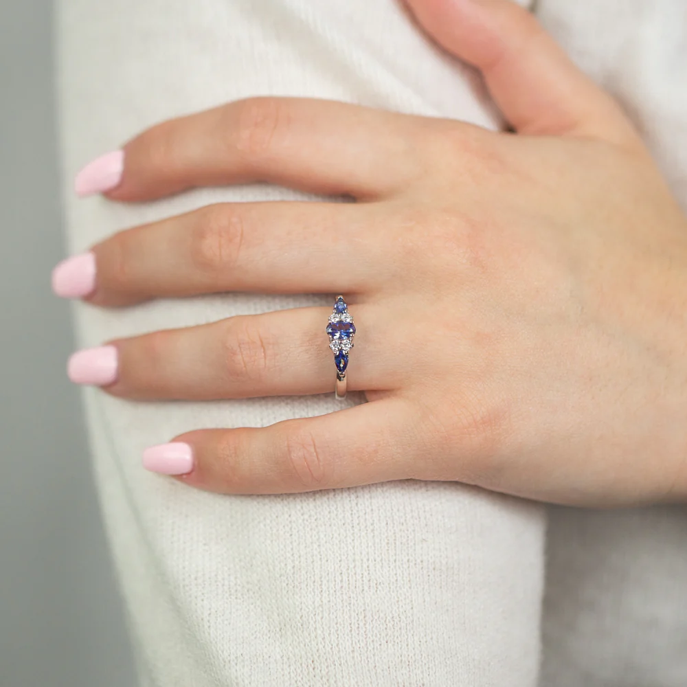 Sterling Silver Zirconia Oval and Pear Ring - Image 3