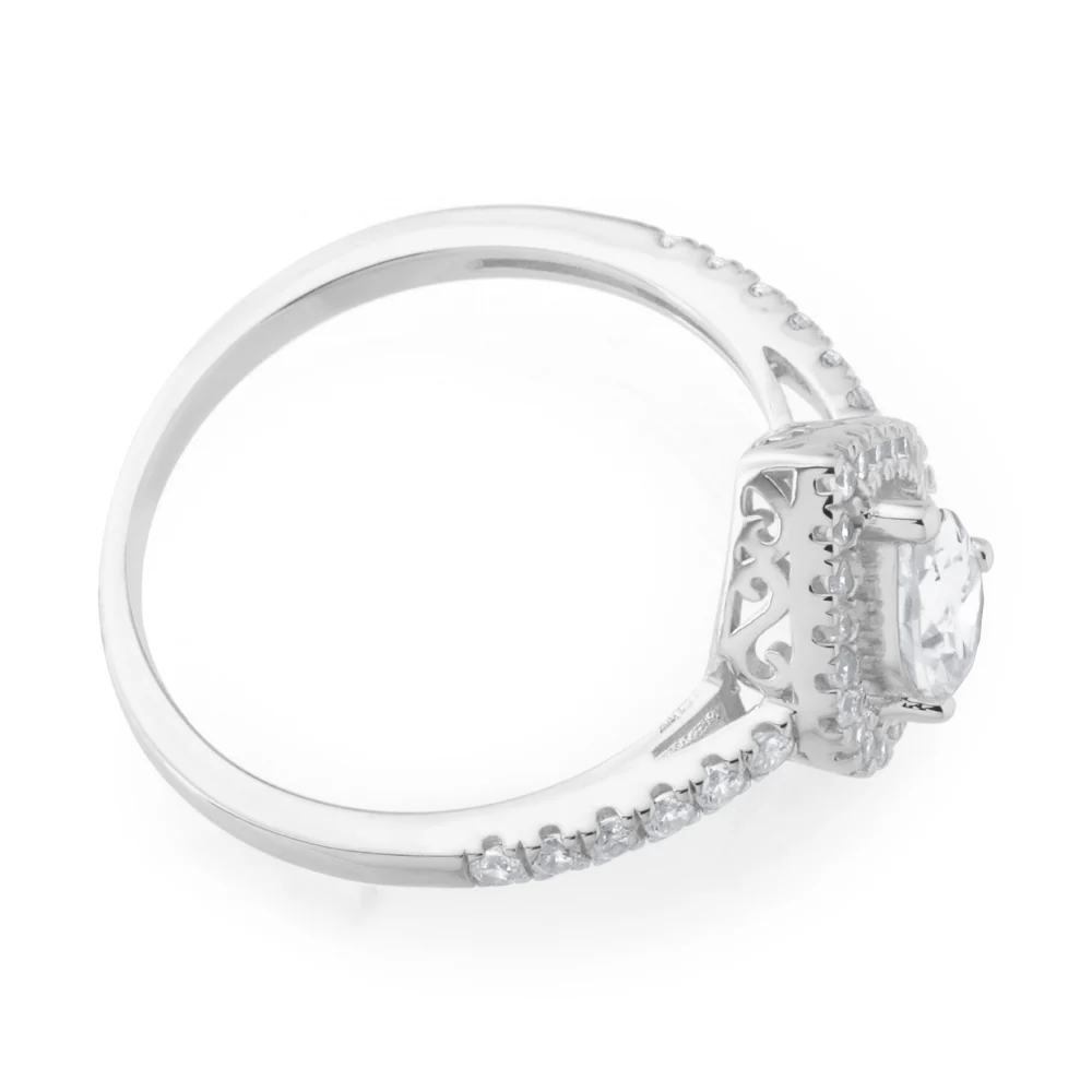 Sterling Silver Zirconia Pear Halo Ring *Resize 1-2 Sizes Up* - Image 2
