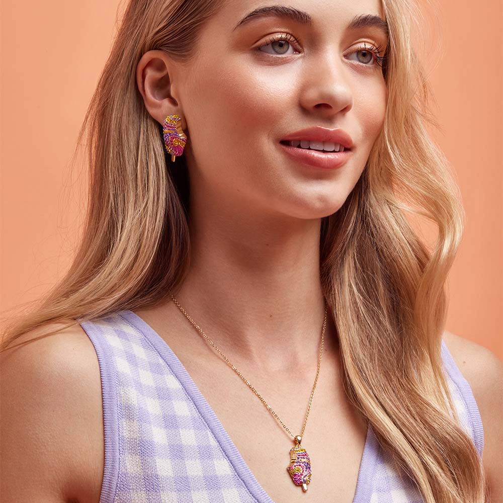Streets Paddle Pop Gold Plated Rainbow Crystal Pendant on 45+7cm Chain - Image 2