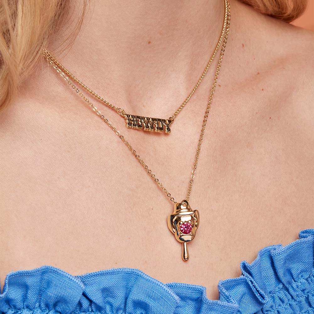 StreetsBubble O'Bill Gold Plated Crystal Nose Pendant On 45+7cm Chain - Image 2