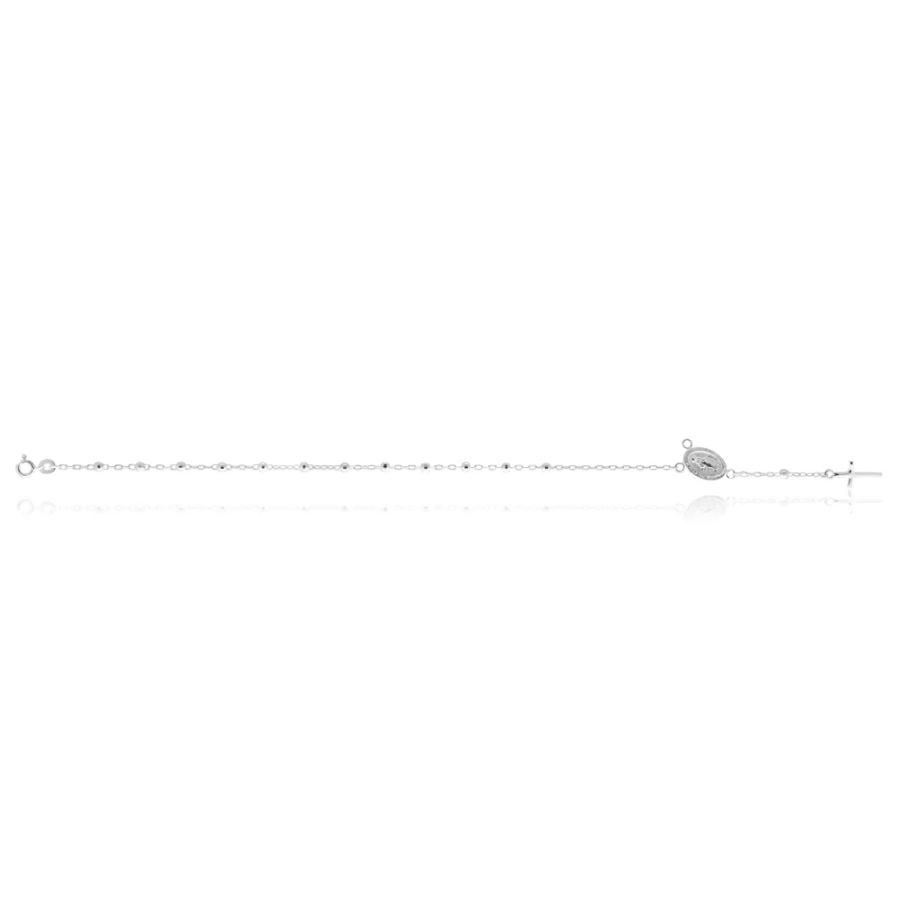 Streling Silver Medallion and Cross Bracelet - Image 2