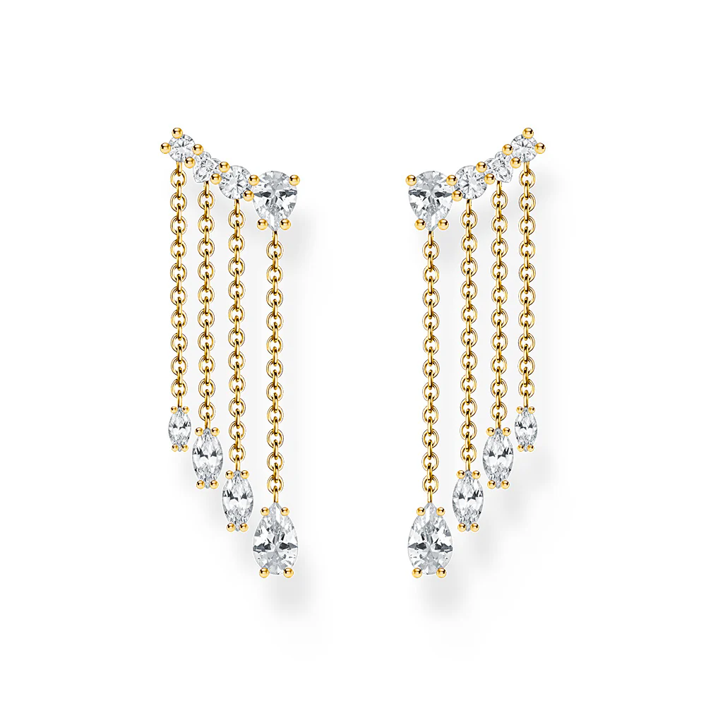 Thomas Sabo Blooming Skies Yellow Gold-Plated Waterfall Earrings - Image 2