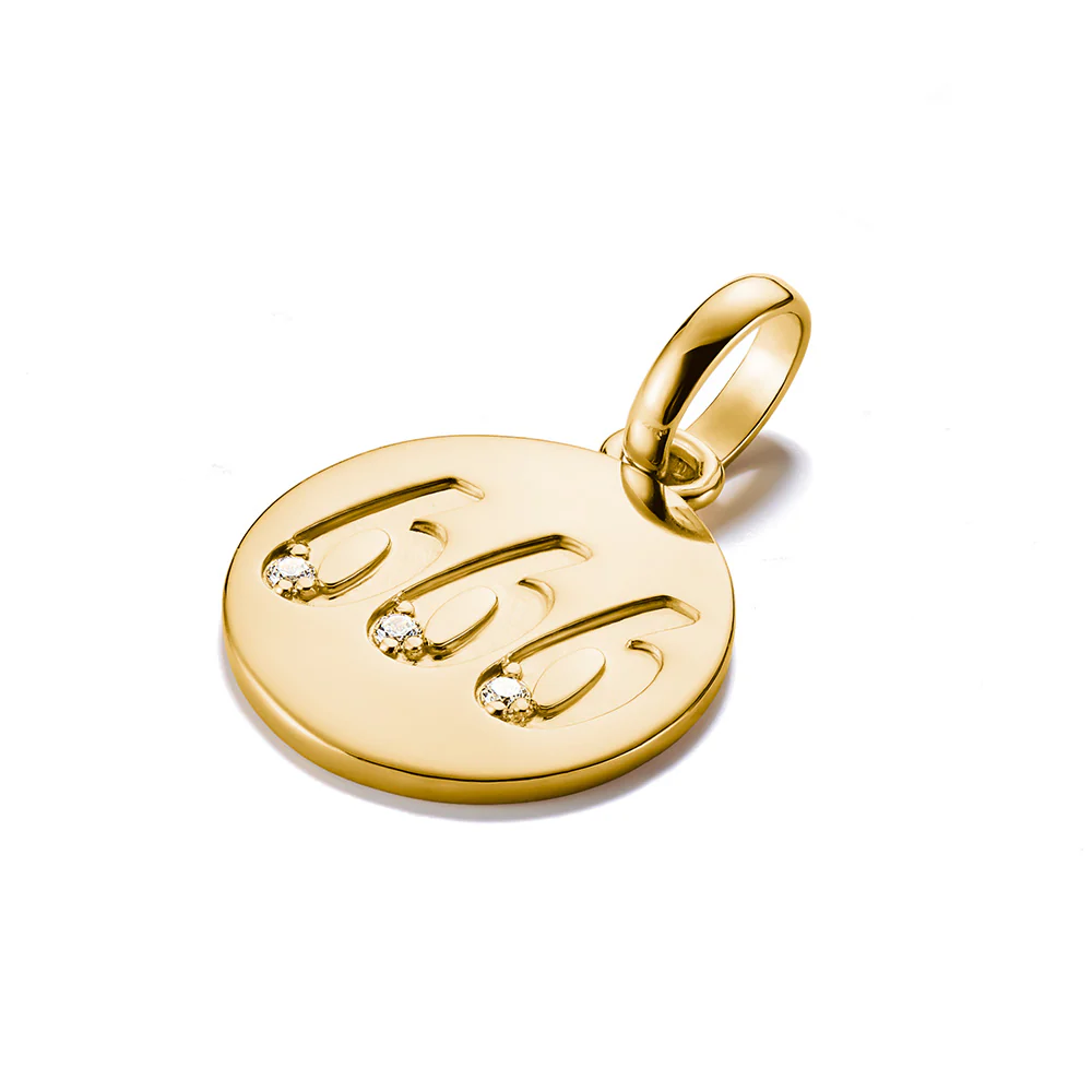 Thomas Sabo CC Connect Yellow Gold-Plated CZ '666' Angel Number - Image 2