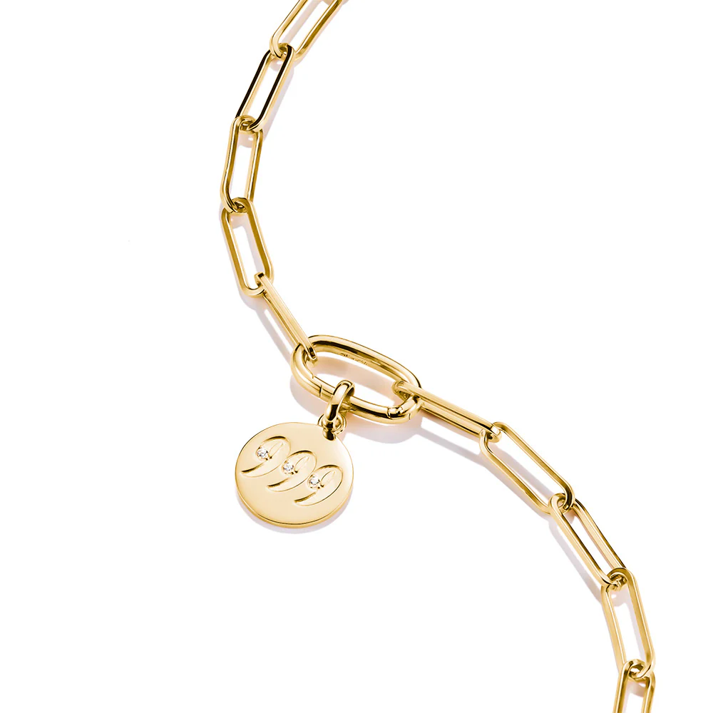 Thomas Sabo CC Connect Yellow Gold-Plated CZ '999' Angel Number - Image 2