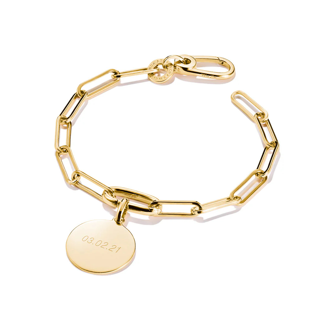 Thomas Sabo CC Connect Yellow Gold-Plated Single Eye Cable Bracelet - Image 2