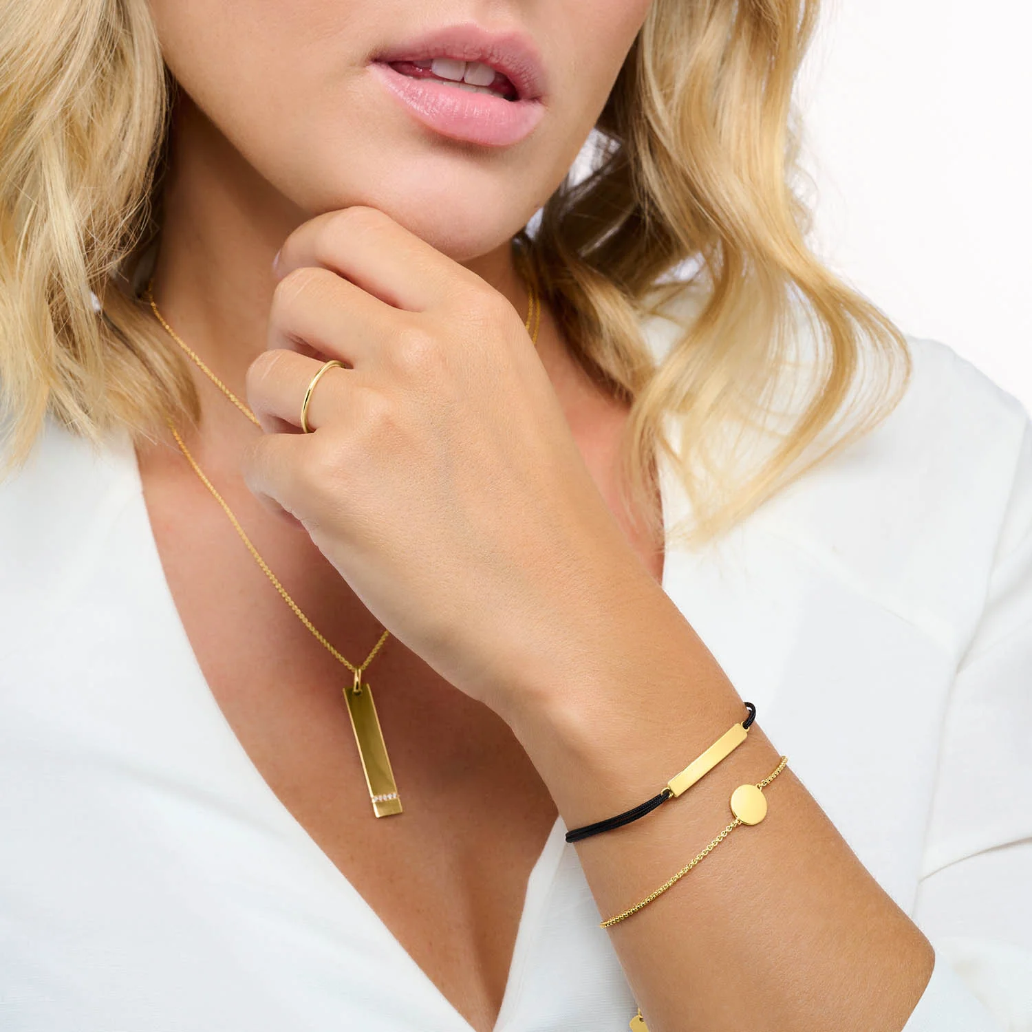 Thomas Sabo Engrav Gold Plated Sterling Silver Black With Plate 16-27cm Bracelet - Image 3