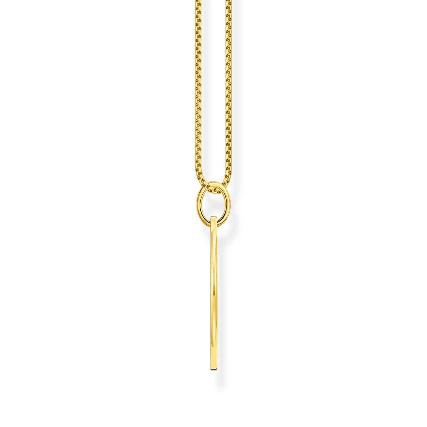 Thomas Sabo Engrav Gold Plated Sterling Silver Wide Tag CZ on 40-45cm Chain - Image 2