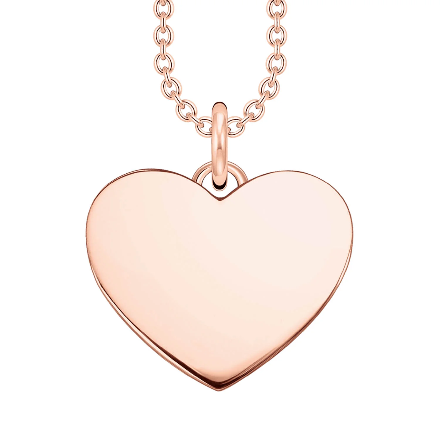 Thomas Sabo Engrav Rose Gold Plated Sterling Silver CZ Heart On 40-45cm Chain - Image 2