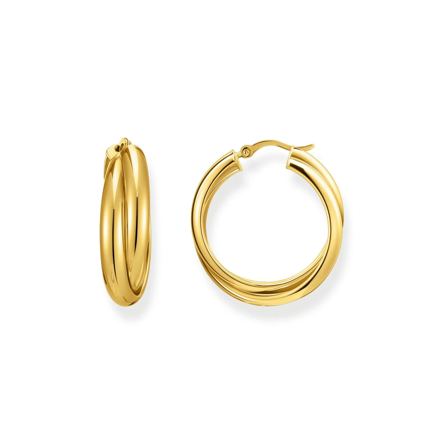 Thomas Sabo Gold Plated Silver Essential Intertwined 27mm Hoop Earrings - Image 2