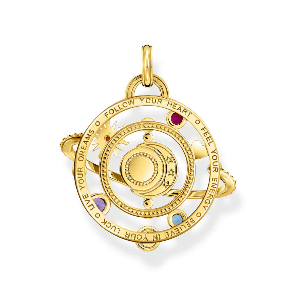 Thomas Sabo Gold Plated Sterling Silver Cosmic Amulet Galaxy Pendant - Image 2