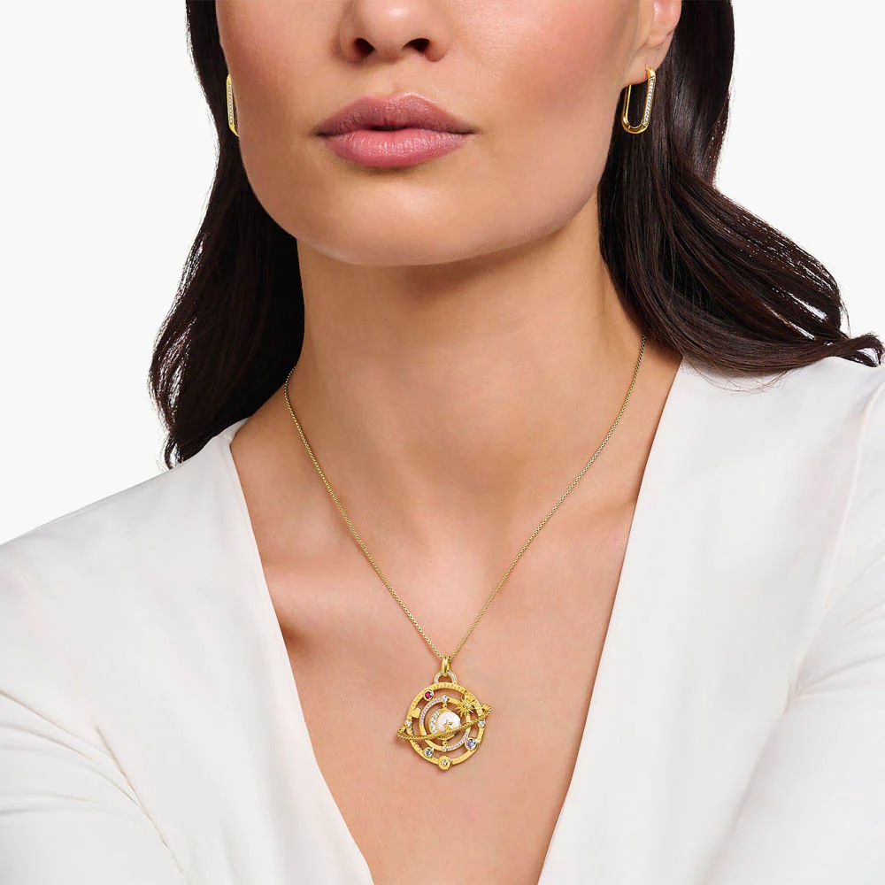 Thomas Sabo Gold Plated Sterling Silver Cosmic Amulet Galaxy Pendant - Image 3