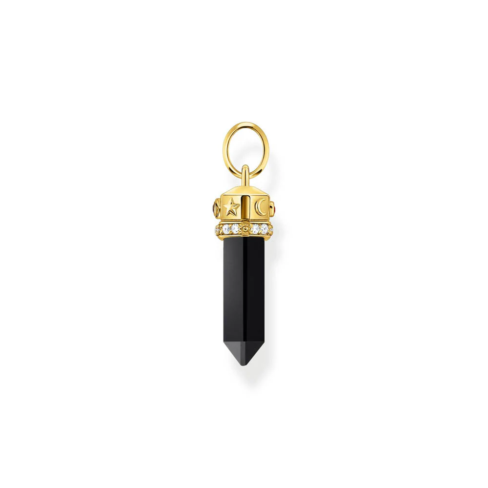 Thomas Sabo Gold Plated Sterling Silver Cosmic Black Onyx Crystal Pendant - Image 2