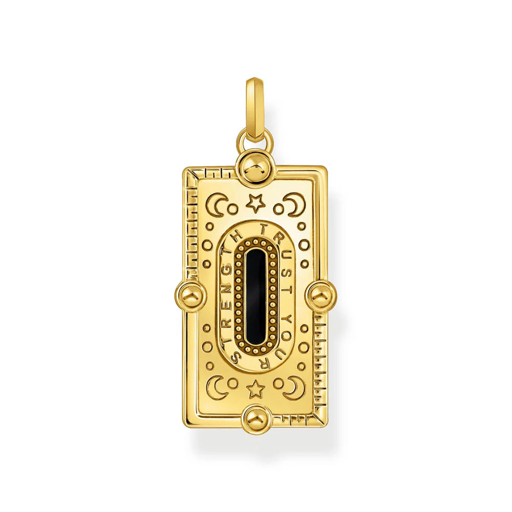 Thomas Sabo Gold Plated Sterling Silver Cosmic Black Onyx Snake Pendant - Image 2