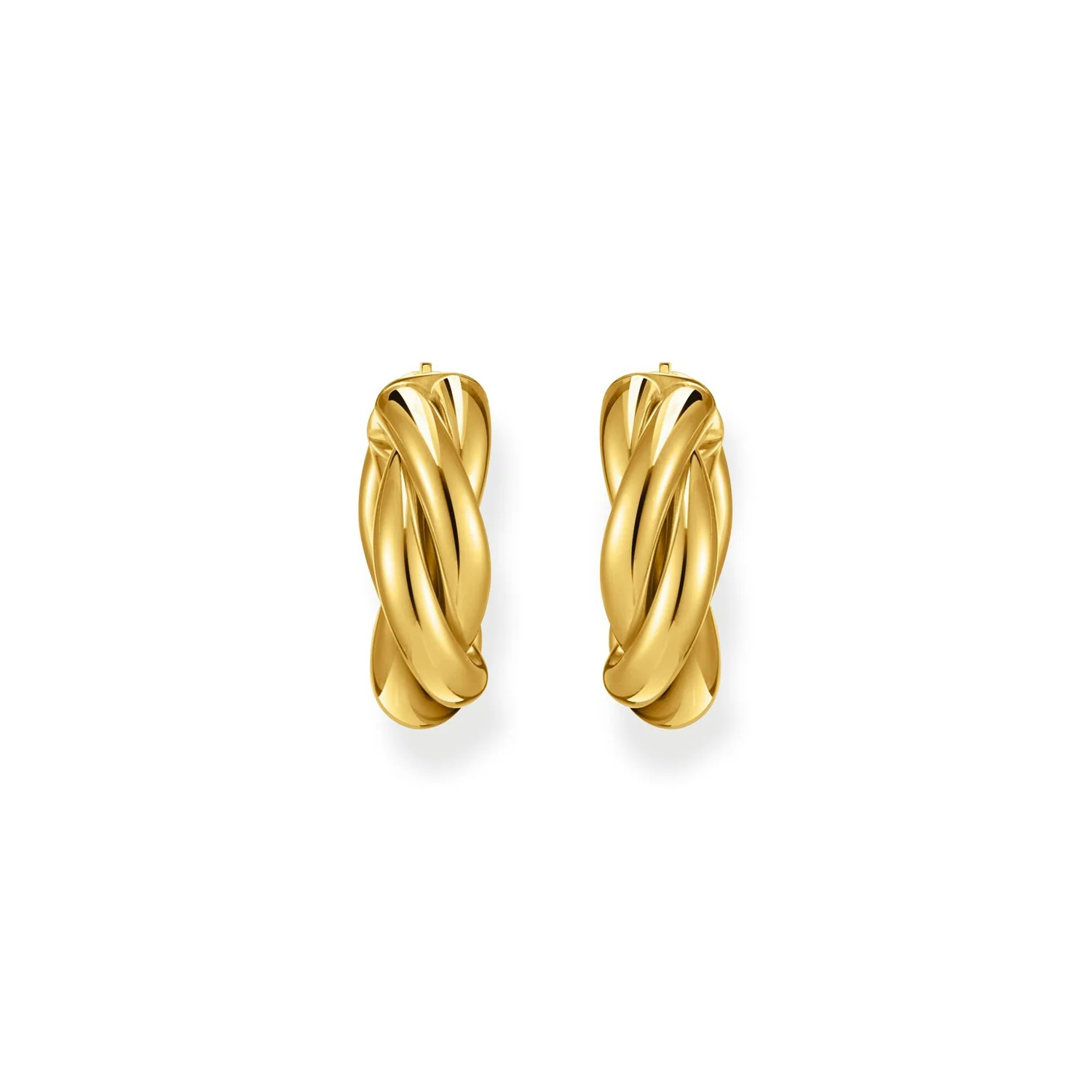 Thomas Sabo Gold Plated Sterling Silver Essential Twisted 20mm Hoop Earrings - Image 2
