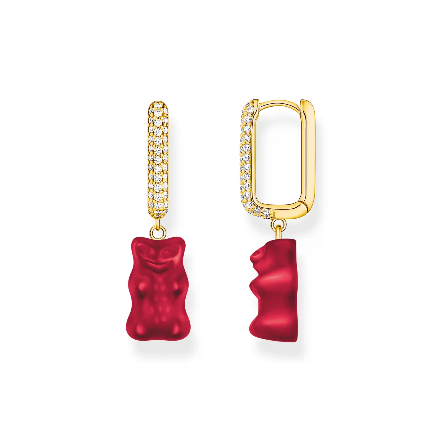Thomas Sabo Gold Plated Sterling Silver Haribo Cubic Zirconia Red Bear Hoop Single Earring Only - Image 2