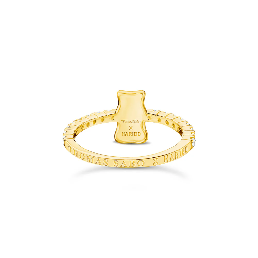 Thomas Sabo Haribo Yellow Gold-Plated Bear CZ Ring - Image 2