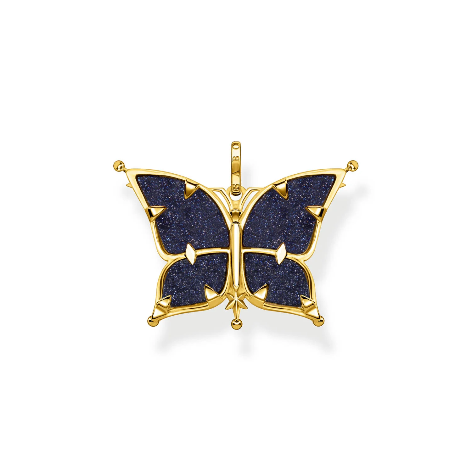 Thomas Sabo Magic Stars Gold Plated Sterling Silver Small Blue Butterfly Pendant - Image 2