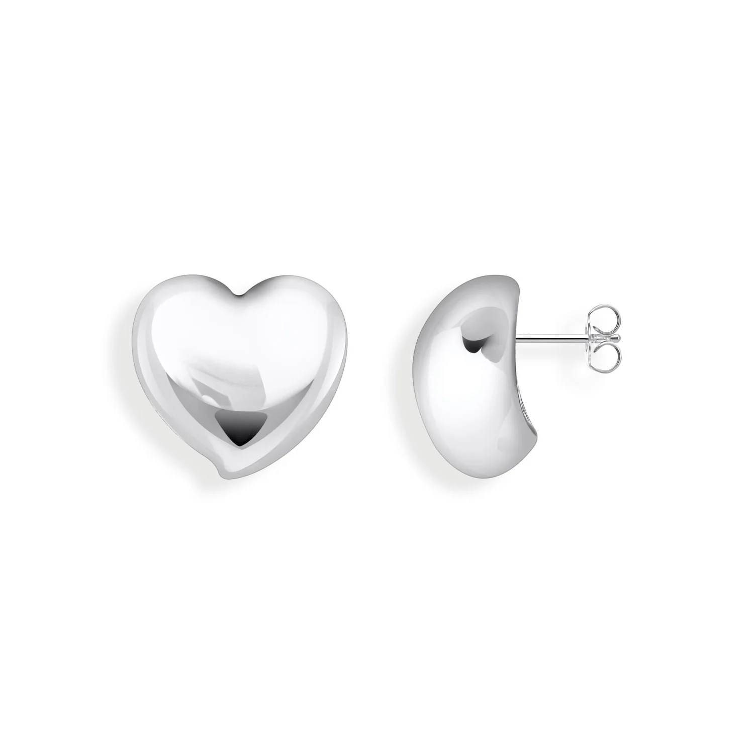 Thomas Sabo Sterling Silver Bold Heart Stud Earrings - Image 2