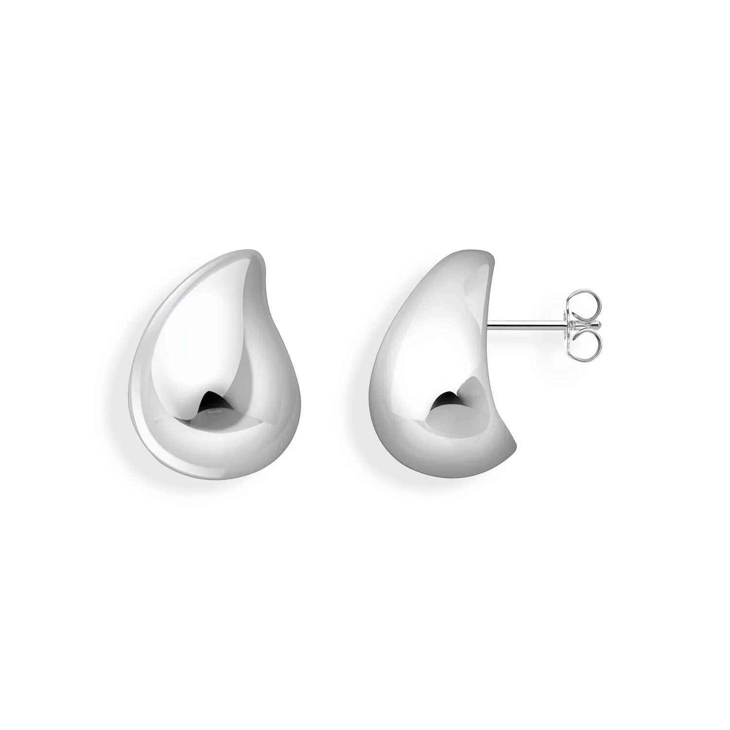 Thomas Sabo Sterling Silver Bold Large Organic Drop Stud Earrings - Image 2