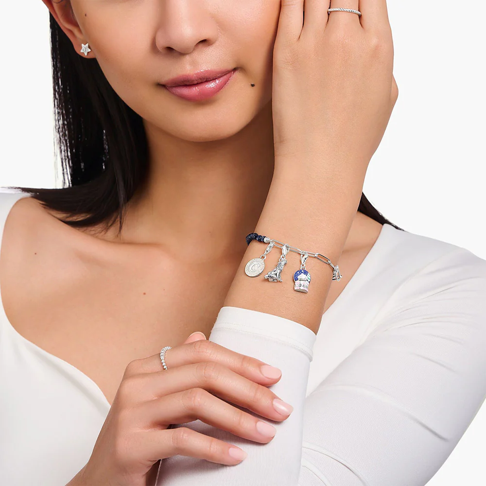 Thomas Sabo Sterling Silver Charmista Blue Bead 17cm Charm Bracelet - Image 2