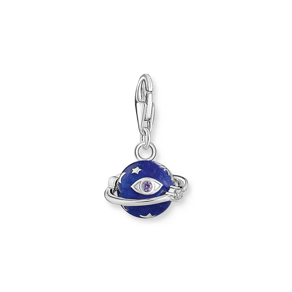 Thomas Sabo Sterling Silver Charmista Glow Blue Planet Charm - Image 2