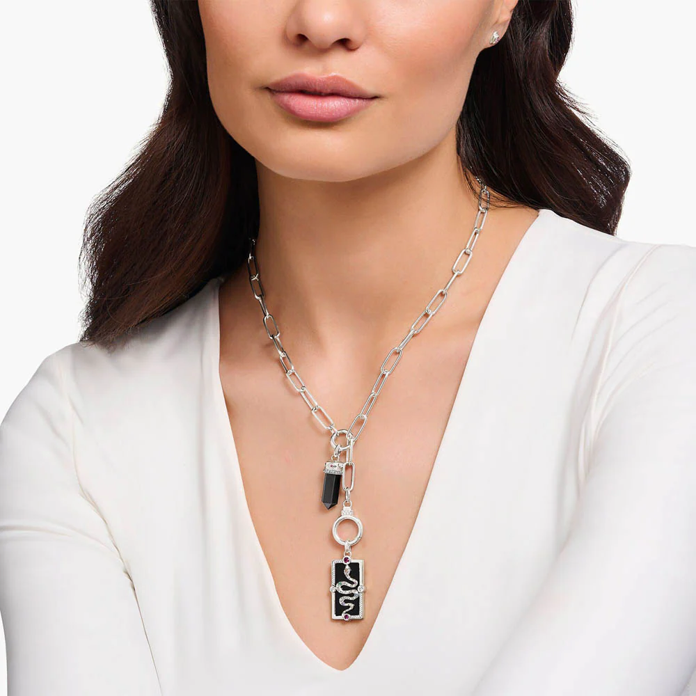 Thomas Sabo Sterling Silver Cosmic Black Onyx Sanke pendant - Image 3