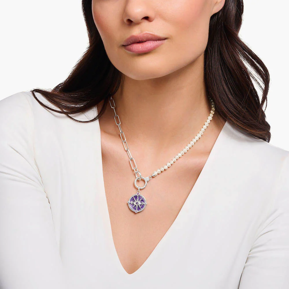 Thomas Sabo Sterling Silver Cosmic Fresh Water Pearl 42-47cm Chain - Image 3