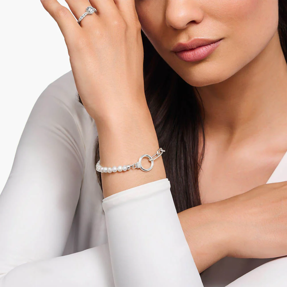 Thomas Sabo Sterling Silver Cosmic Pearl Bead 16-19cm Bracelet - Image 2
