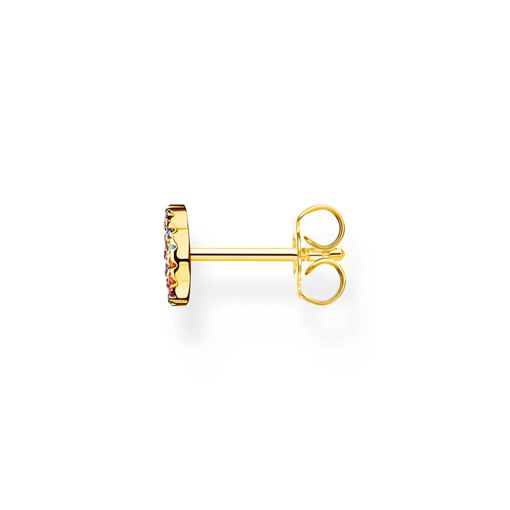 Thomas Sabo Sterling Silver Gold Plated C/C  Rainbow Peace Earrings  *1 Earring Only* - Image 2