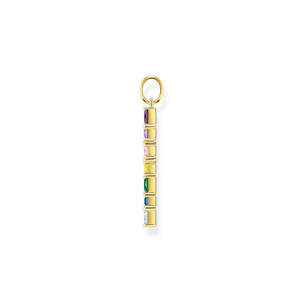Thomas Sabo Sterling Silver Gold Plated Rainbow Heritage Deco Cross - Image 2