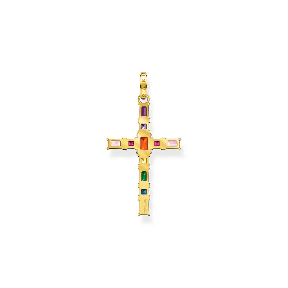 Thomas Sabo Sterling Silver Gold Plated Rainbow Heritage Deco Cross - Image 3