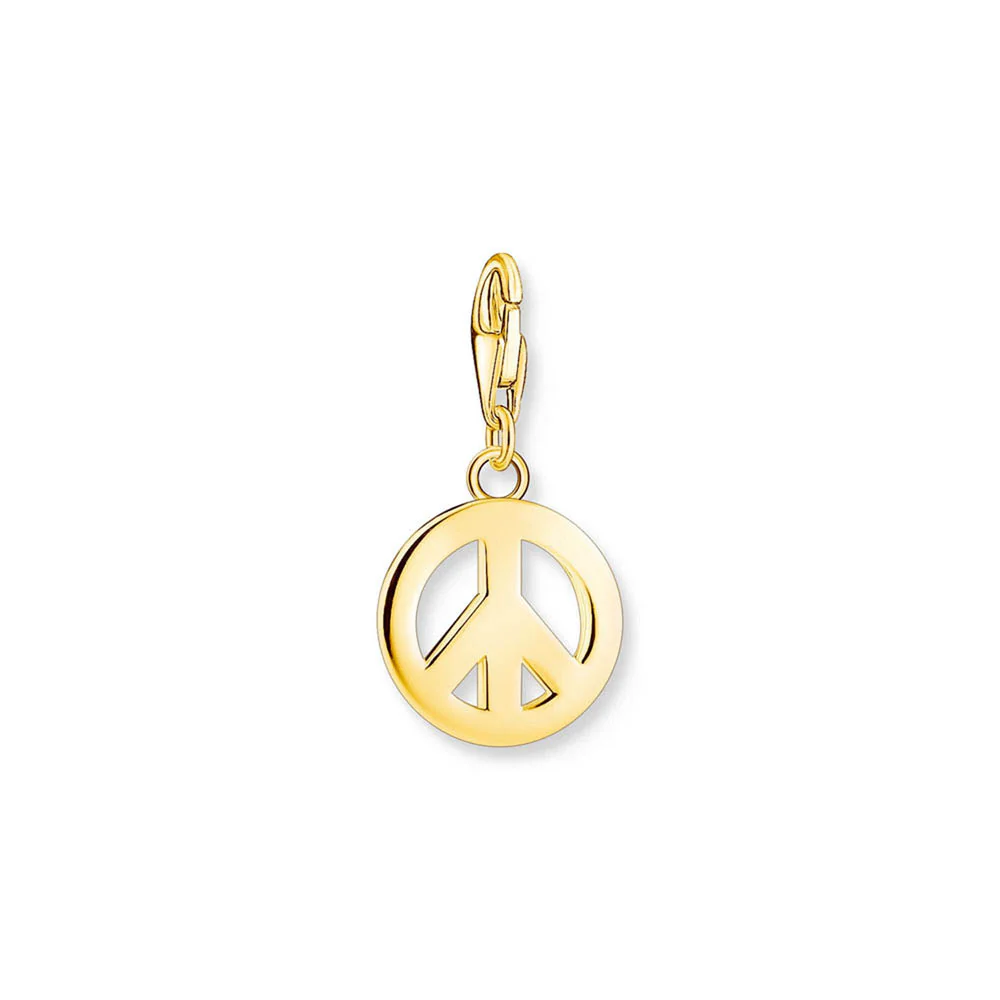 Thomas Sabo Sterling Silver Gold Plated Rainbow Peace Charm - Image 2