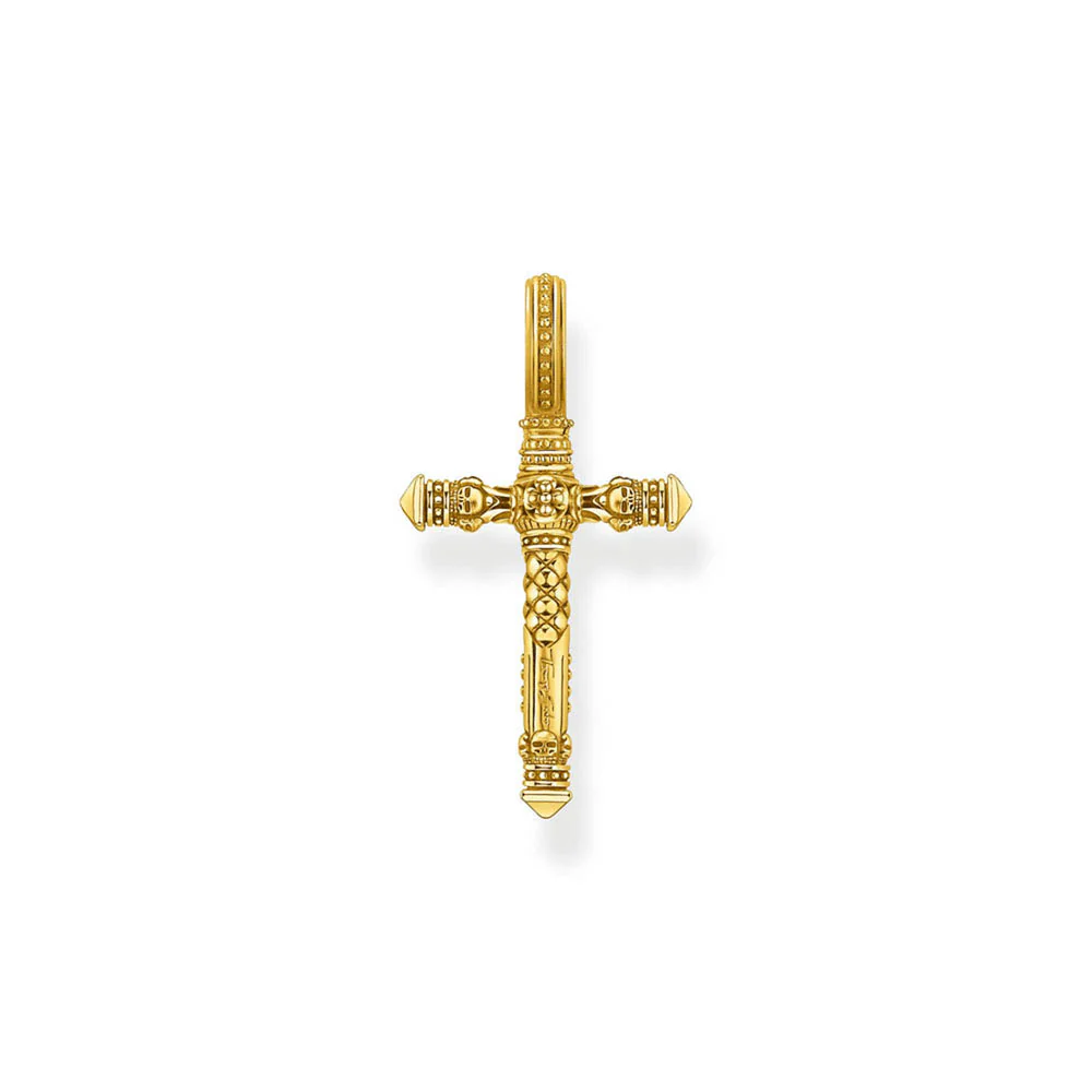 Thomas Sabo Sterling Silver Gold Plated Tudor Rose Cross - Image 2