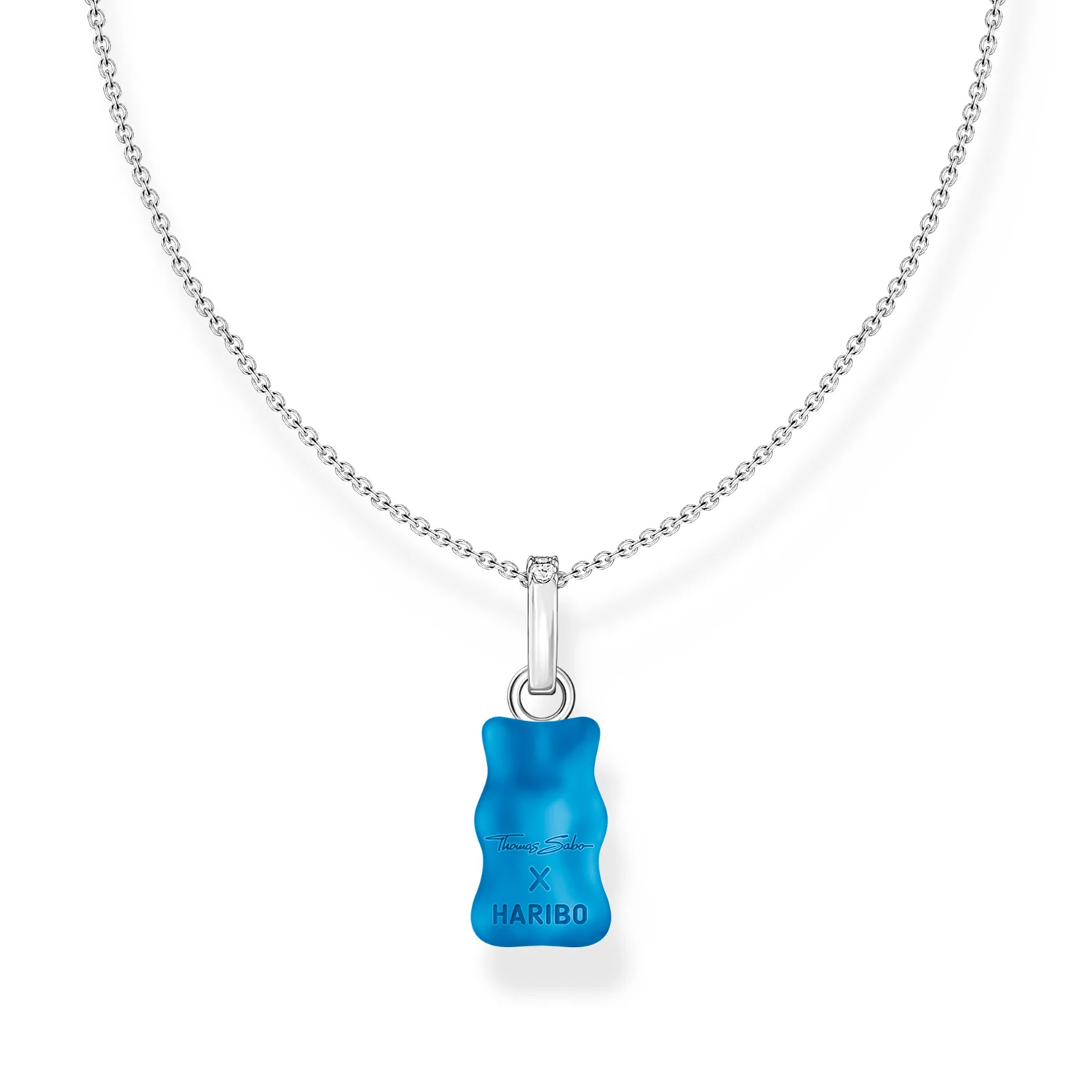 Thomas Sabo Sterling Silver Haribo Blue Blueberry Bear Pendant on 40-45cm Chain - Image 2