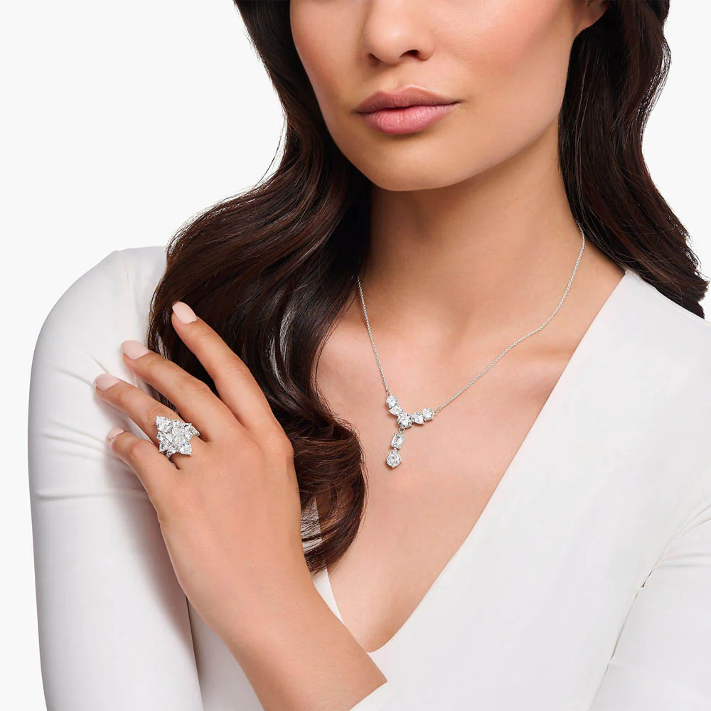 Thomas Sabo Sterling Silver Heritage White CZ Drop 40-45cm Chain. - Image 2