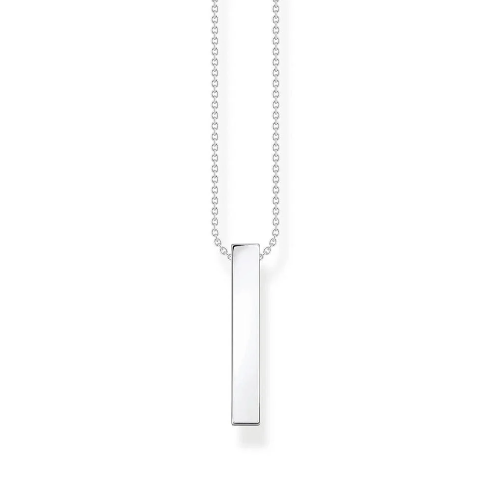 Thomas Sabo Sterling Silver Rainbow Engraved CZ Bar On 40-45cm Chain - Image 2