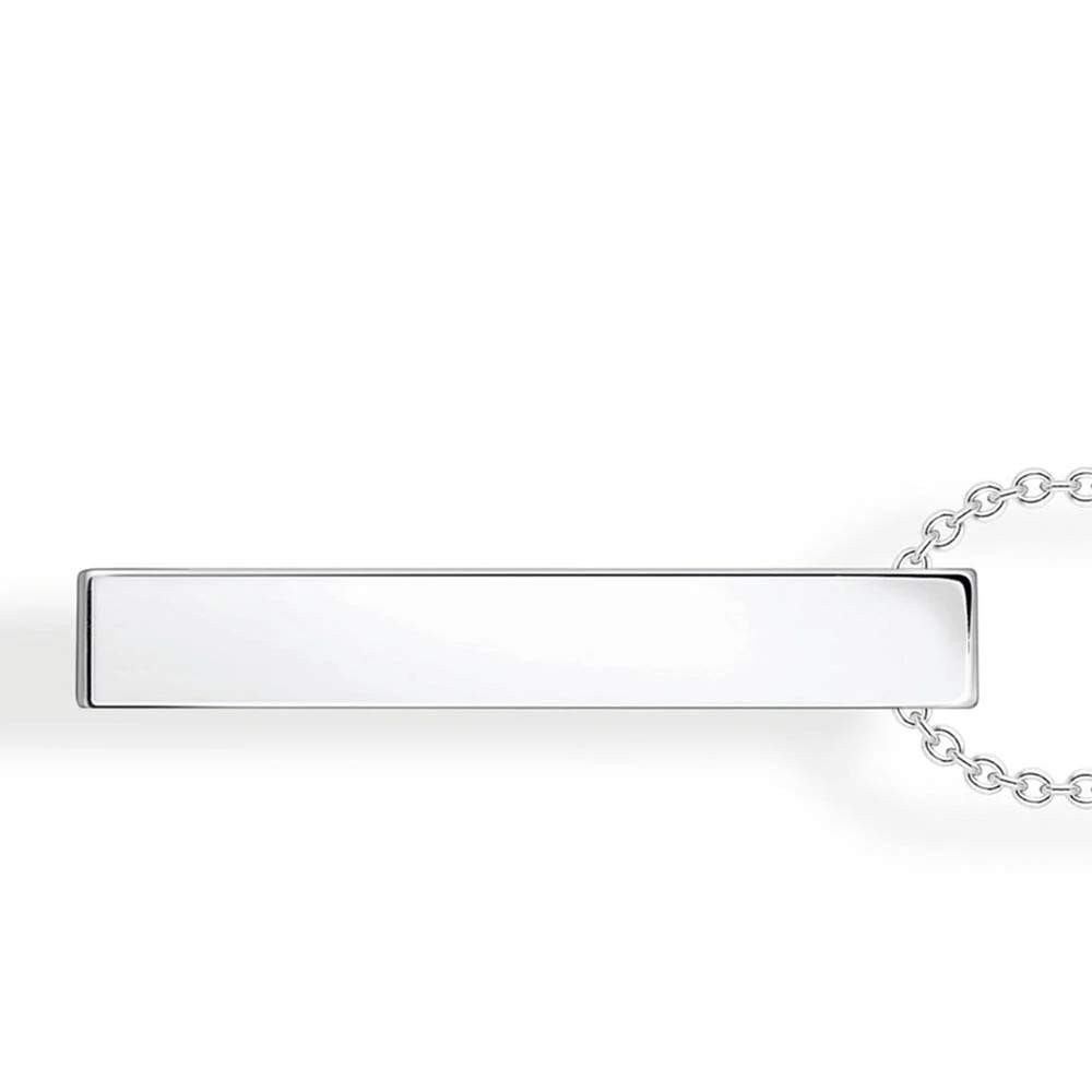 Thomas Sabo Sterling Silver Rainbow Engraved CZ Bar On 40-45cm Chain - Image 3