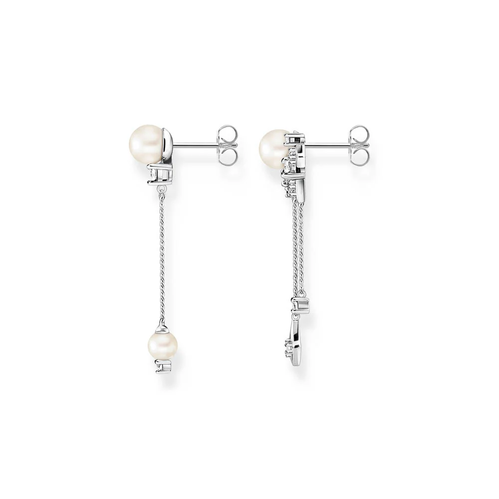 Thomas Sabo Sterling Silver Rise & Shine CZ Pearl Drop Earrings - Image 2