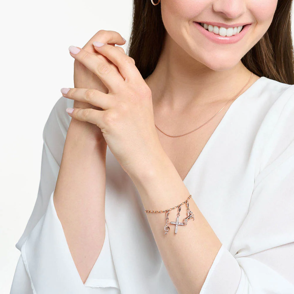 Thomas Sabo Sterling Silver Rose Gold Plated Charm Club Cross Charm - Image 3