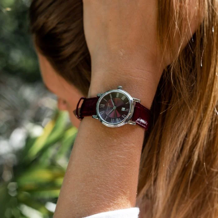 Tissot Carson Premium Lady T1222101637300 Burgunday Leather Womans Watch - Image 3