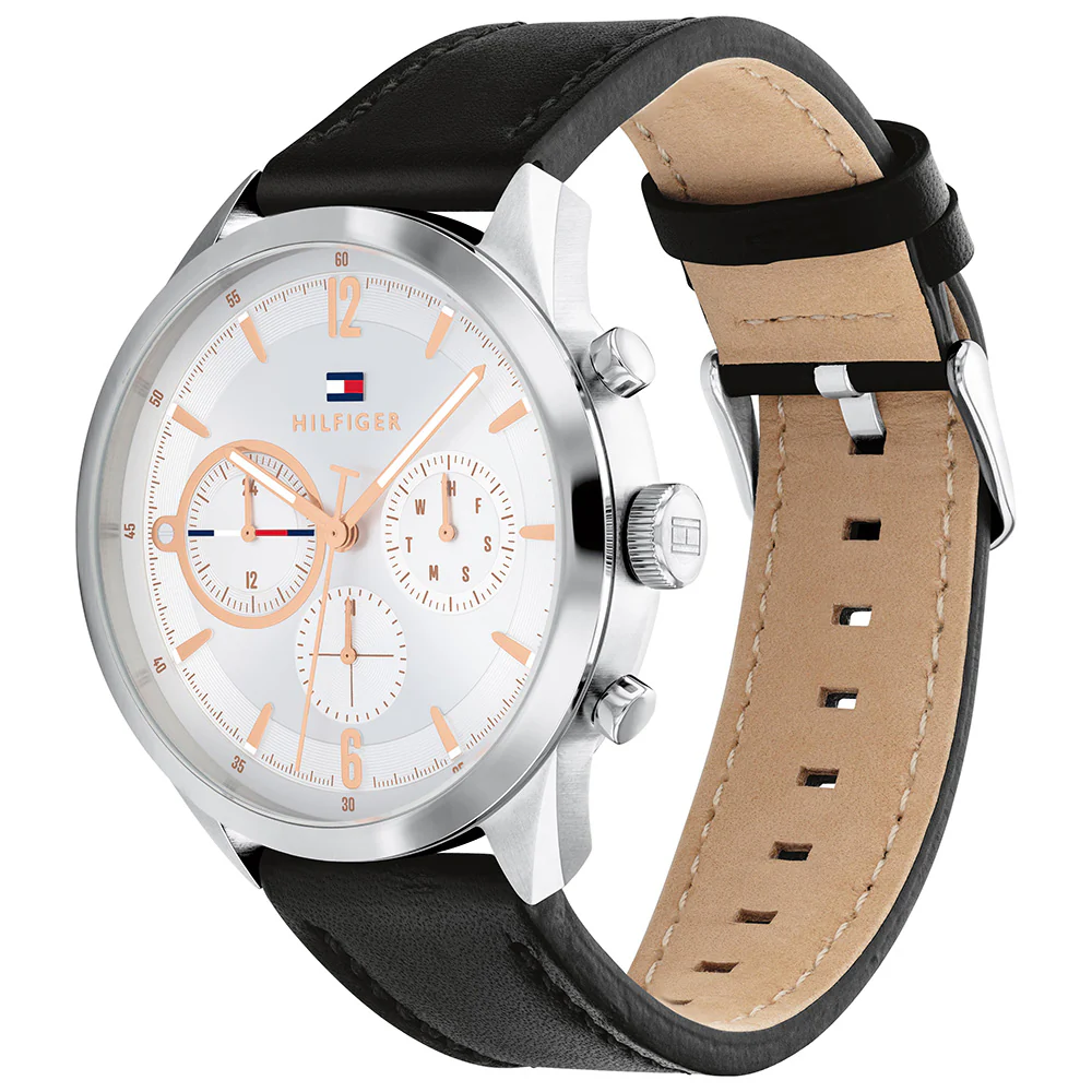 Tommy Hilfiger 1791941 Matthew Black Leather Mens Watch - Image 2